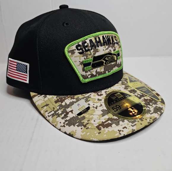 Seattle Seahawks New Era 2021 Salute To Service Low Profile 59FIFTY Hat 7-3/8 - Picture 3 of 6
